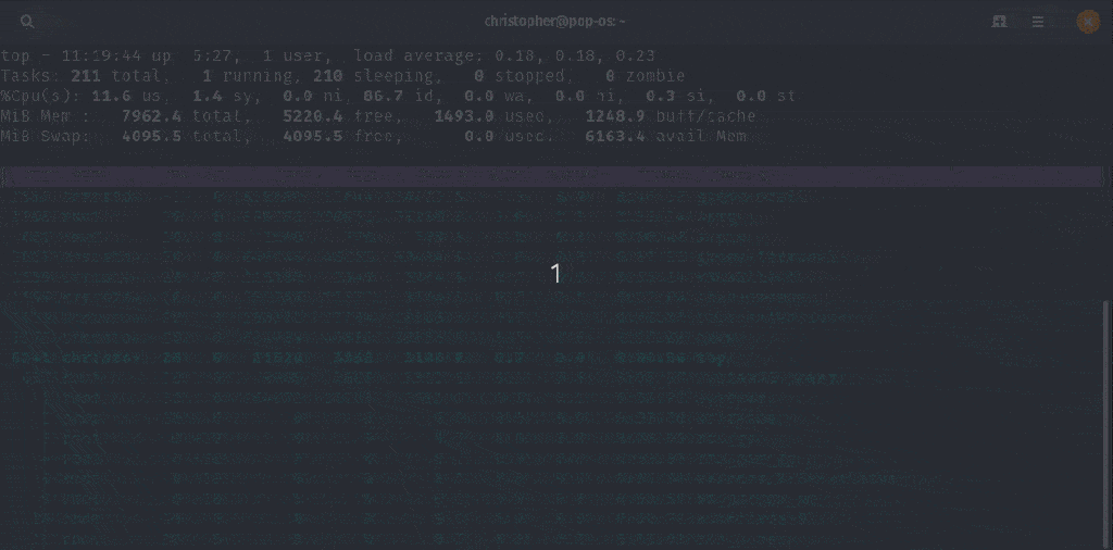 Toggle Highlights in top command