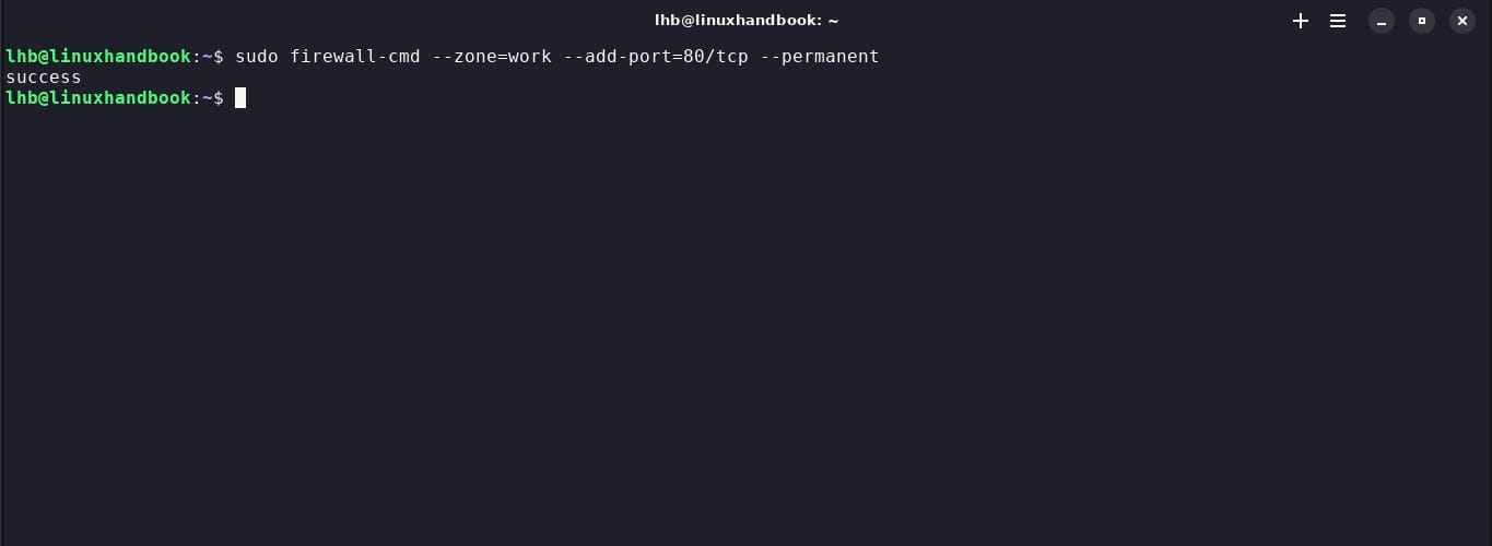 Open specific port. In this example image, pen port 80 for HTTP.