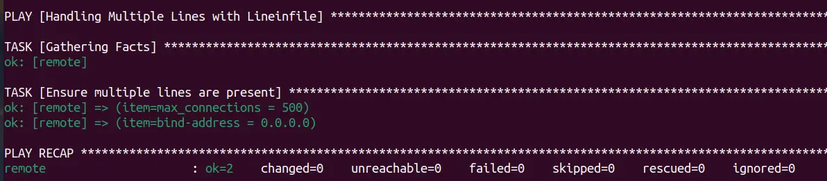 Handling Multiple Lines with Lineinfile