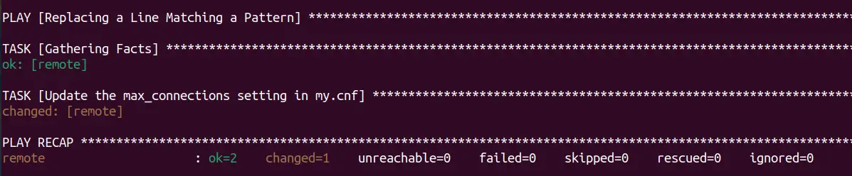 Replacing a Line Matching a Pattern with Ansible lineinfile module