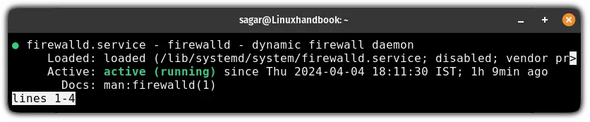 Check status of firewalld