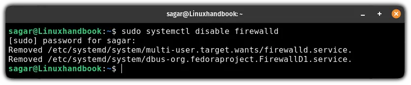 disable firewalld