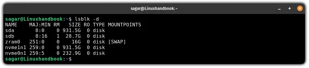 Exclude dependent drives from the lsblk output