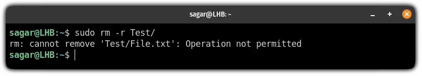 unable to remove directory in linux