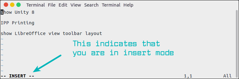 Vim Insert Mode